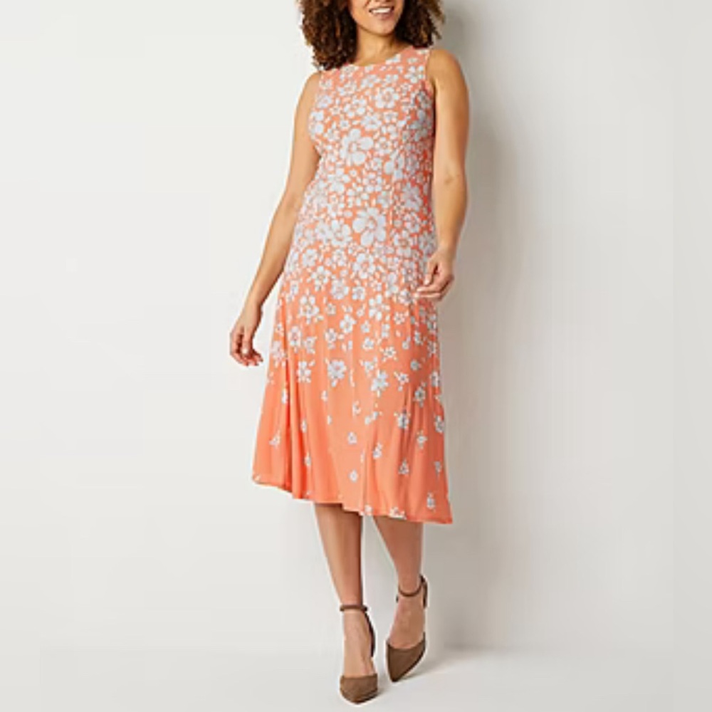 Danny & Nicole 2-piece Womens Floral Midi Jacket Dress (size M) - Picture 5 of 8